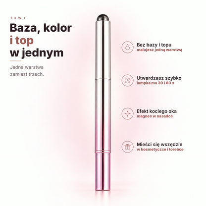 Pisak hybrydowy 3 w 1: baza, kolor i top w jednym