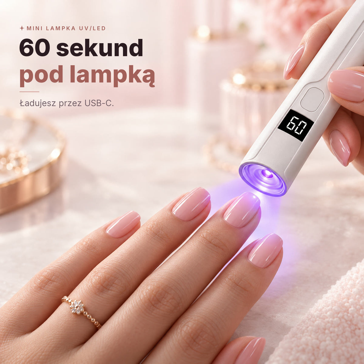 Mini lampka UV LED utwardza hybryde w 60 sekund